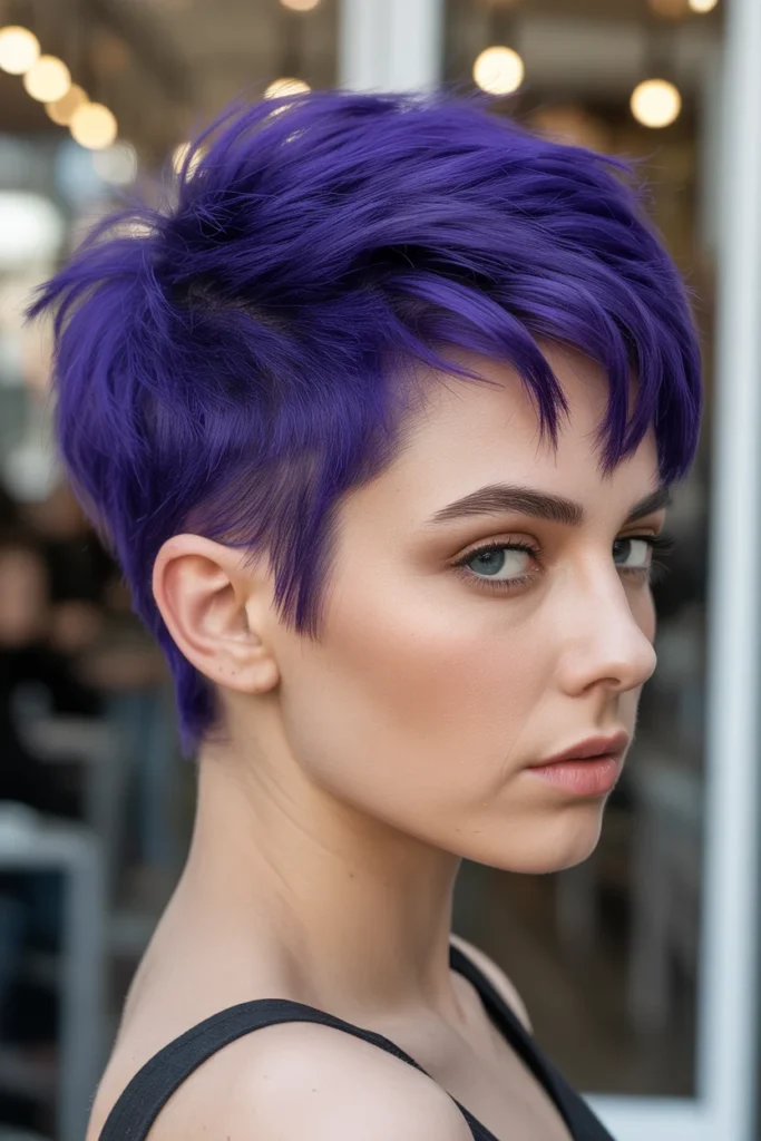 Violet Pixie with Buzzed Sides