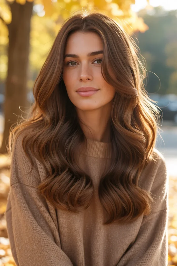 Warm Chestnut Brown with Golden Undertones
