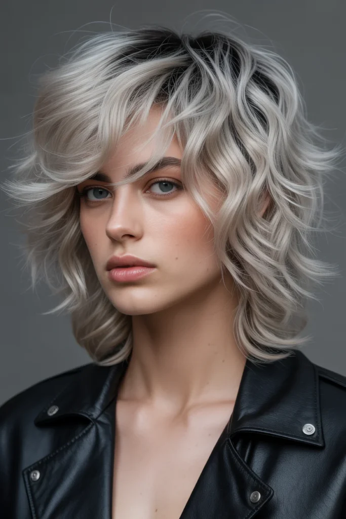 Wavy Wolf Cut with Mullet Influence